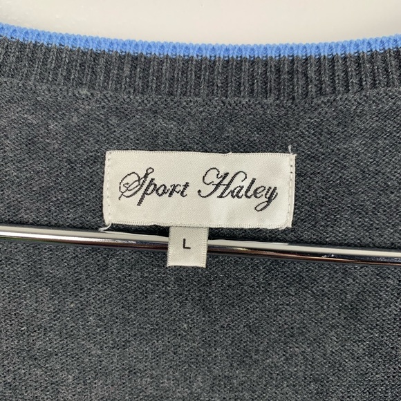 Sport Haley Cotton Gray Argyle Vest - L - Picture 2 of 4